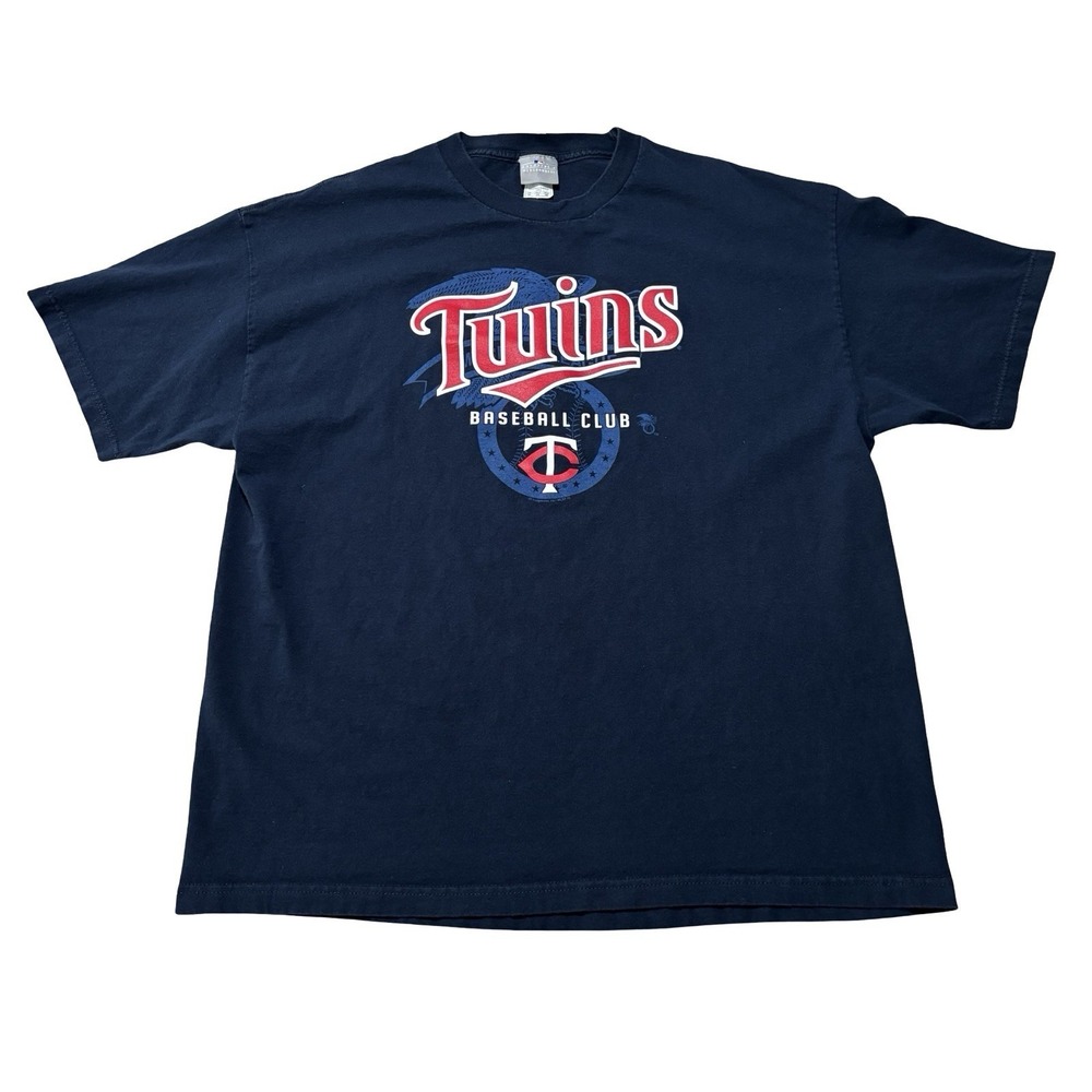 Vintage Y2K Minnesota Twins MLB Graphic T Shirt Navy Size 2XL